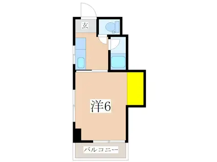 黄金ビル(1K/5階)の間取り写真