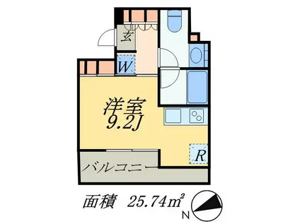 パークアクシス本所吾妻橋(ワンルーム/2階)の間取り写真