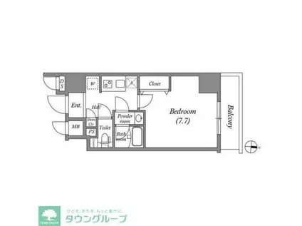 プレール・ドゥーク両国III(1K/2階)の間取り写真