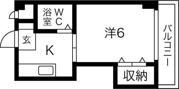 ドリームコート住吉大社(1K/6階)の間取り写真