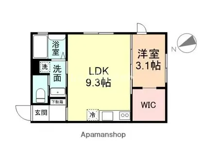 CHATONIII(1LDK/1階)の間取り写真