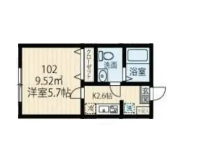 ラフィーネ西谷(1K/3階)の間取り写真