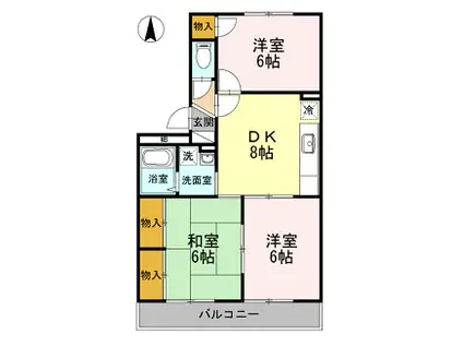 メゾン清水II(3DK/3階)の間取り写真