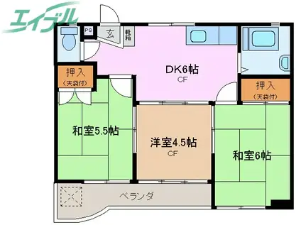 メゾン吉川(3DK/1階)の間取り写真