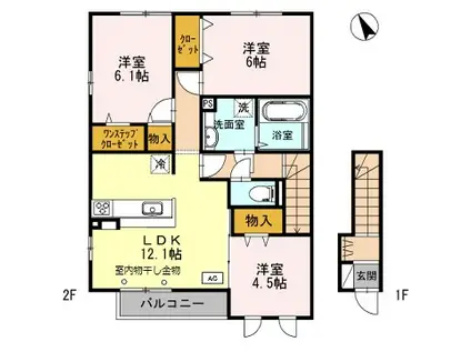 プレミアムレジデンス(3LDK/1階)の間取り写真