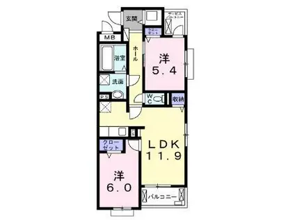 ステラガーデン 1F(2LDK/1階)の間取り写真