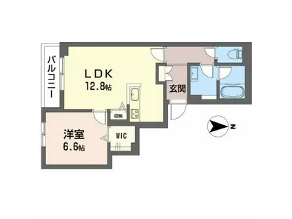 セレスト府中(1LDK/2階)の間取り写真