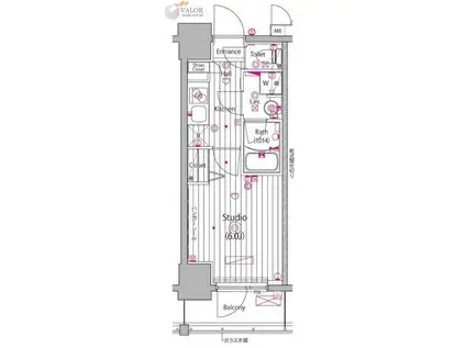 ガーラ・グランディ川崎榎町(1K/3階)の間取り写真