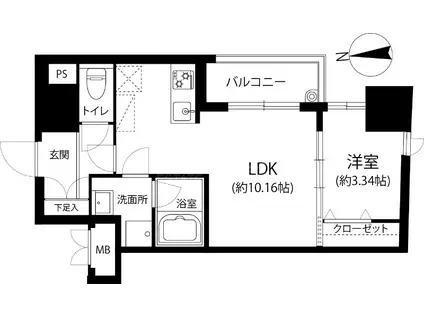 MGH大濠パーク(1LDK/5階)の間取り写真