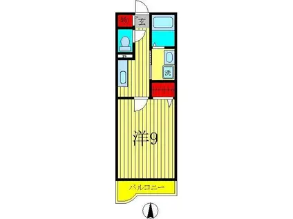 ルピナス(1K/2階)の間取り写真