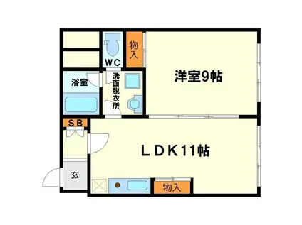 グランヴィ新大阪(1LDK/8階)の間取り写真