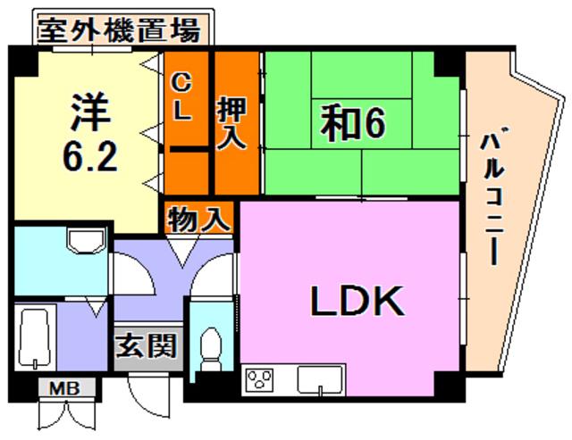 メゾン・ドュウ(2LDK/3階)の間取り写真