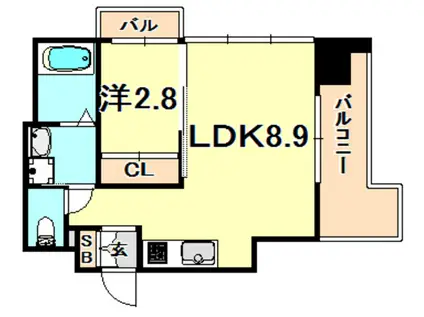 SDグランツ神戸水木通(1LDK/2階)の間取り写真