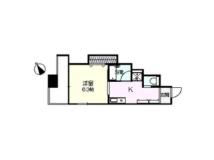 ロワール横浜鶴見(1K/3階)の間取り写真