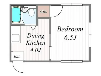 インティマシィエイト(1DK/4階)の間取り写真