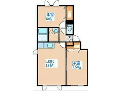 A・PLACE(2LDK/2階)の間取り写真