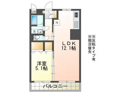 ユーミーマンションバウムI号館(1LDK/3階)の間取り写真