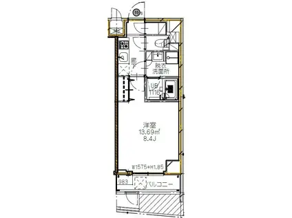 S-RESIDENCE新宿イースト(1K/5階)の間取り写真