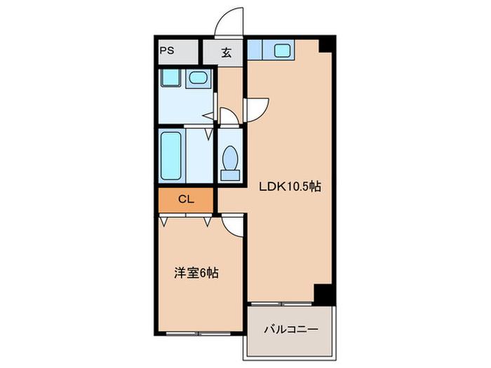レクシア上新庄(1LDK/3階)の間取り写真