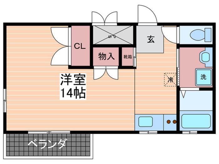 ハレルSA1ビル(ワンルーム/2階)の間取り写真