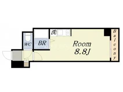 アビタシオン九条(ワンルーム/2階)の間取り写真