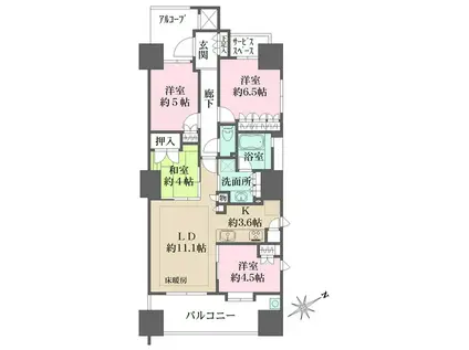 ザ・パークハウス広島駅前通(4LDK/15階)の間取り写真
