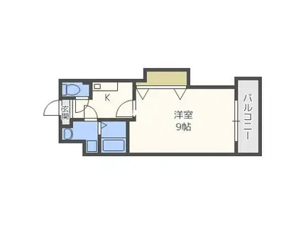 クラビス上町台(1K/5階)の間取り写真