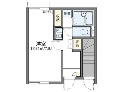 レオネクストべにばな(1K/1階)の間取り写真