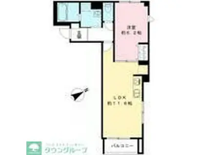  ビューノ品川(1LDK/2階)の間取り写真