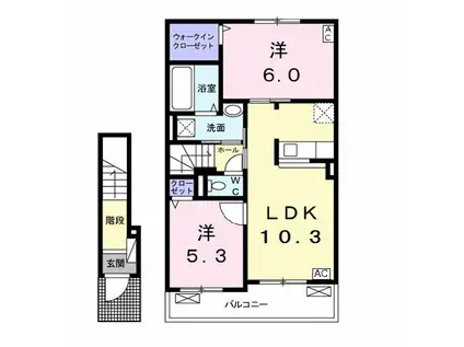 ビッグ フラップII(2LDK/2階)の間取り写真