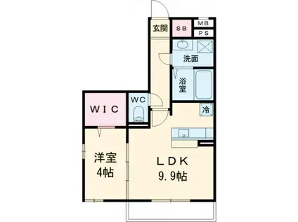 ソレイユ(1LDK/1階)の間取り写真