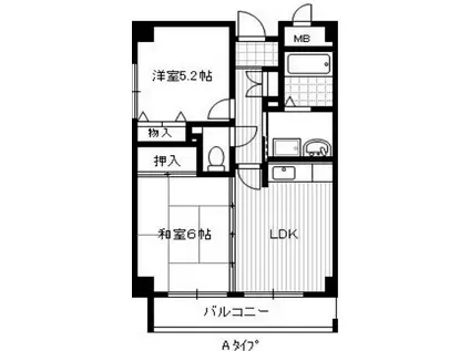 アンジュルーヴル(2DK/2階)の間取り写真