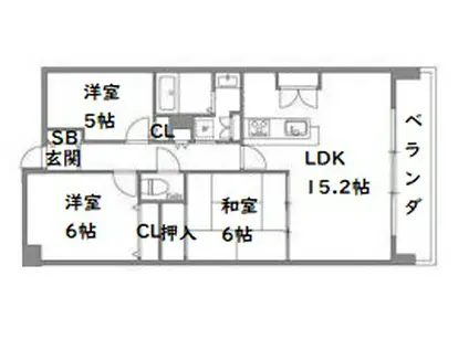 リバーガーデン出来島(3LDK/4階)の間取り写真
