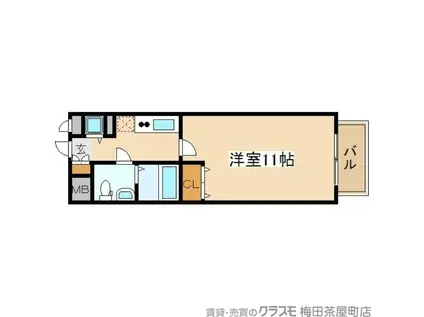 セレブコート梅田(1K/2階)の間取り写真