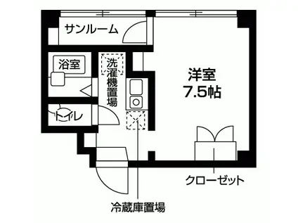 ファインブルーム丹波橋(1K/2階)の間取り写真
