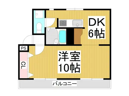 SAISON MK(1DK/1階)の間取り写真