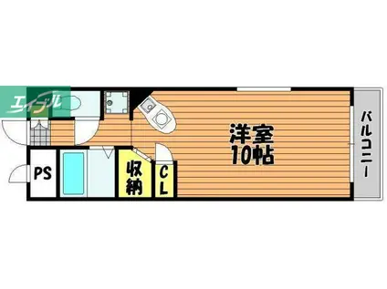 アルフィーネ今D(ワンルーム/2階)の間取り写真