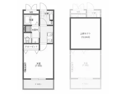 ワコーレヴィアーノ垂水城が山(1K/1階)の間取り写真