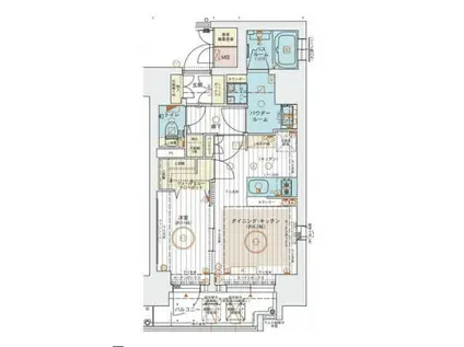 エステムコート神戸元町通2ザ・サロン(1DK/3階)の間取り写真