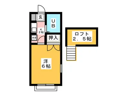 ジョージアンミューズ(1K/1階)の間取り写真