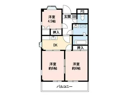 グランデージ大宮壱番館(3DK/3階)の間取り写真