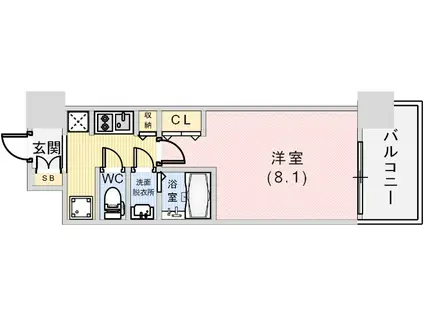 W-STYLE神戸II(1K/5階)の間取り写真