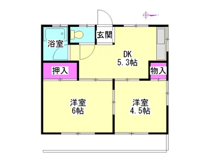 吉村ハイツ第1(2DK/1階)の間取り写真