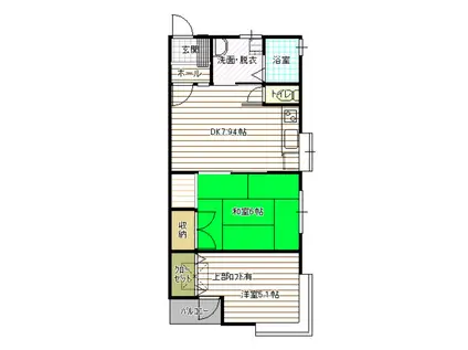 ニューシティふじ(2DK/2階)の間取り写真