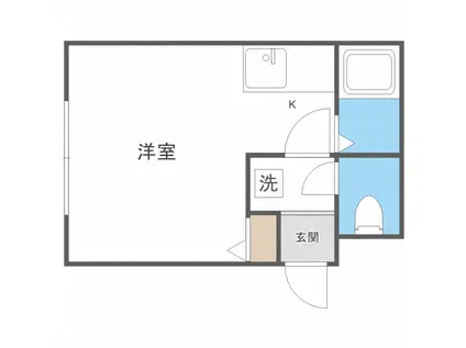 ベノア北20(1K/3階)の間取り写真