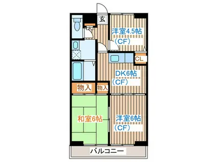 サンビレッジ(3DK/1階)の間取り写真