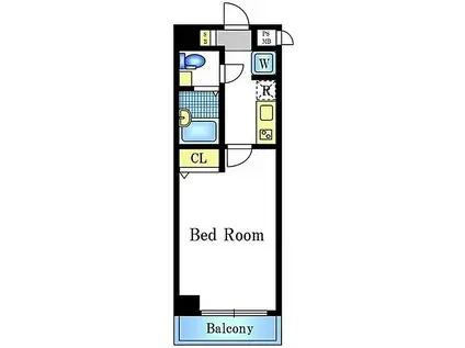 ライジングプレイス町屋(1K/1階)の間取り写真