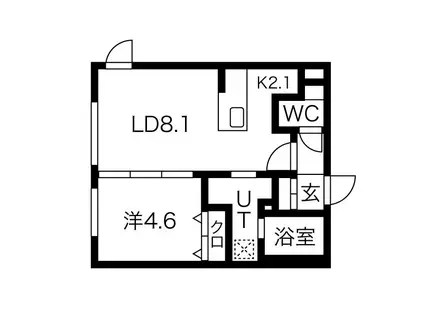 GRANDUKE永山公園通 グランデューク(1LDK/2階)の間取り写真