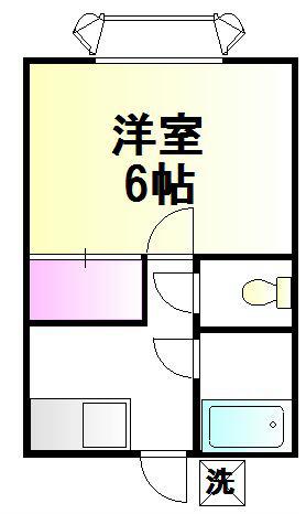 富士ハイツ(1K/2階)の間取り写真