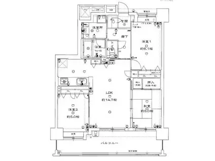 アクセス室見河畔公園(3LDK/7階)の間取り写真